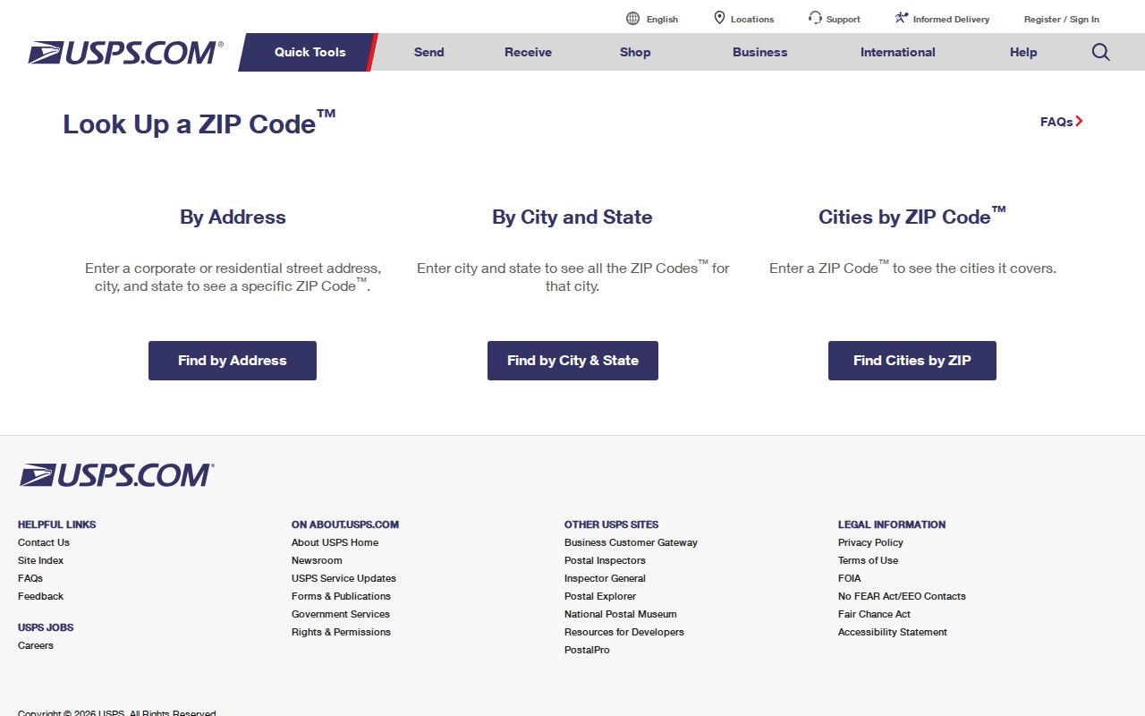 USPS lookup page used to verify a Homer Glen ZIP code by exact address